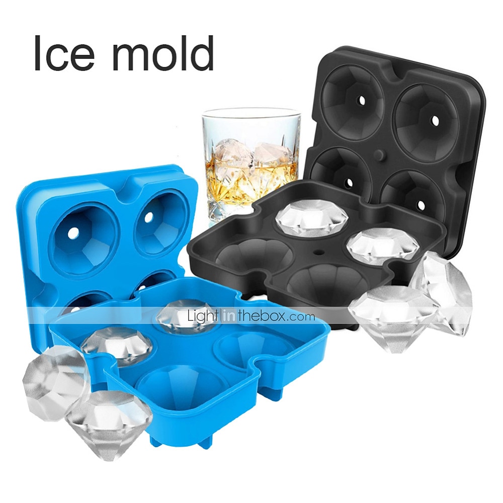 4 сетки алмазный лоток для кубиков льда многоразовые кубики льда силиконовые формы для мороженого формы шоколада формы виски вечеринка бар инструменты 2026 - $9.99 –P6