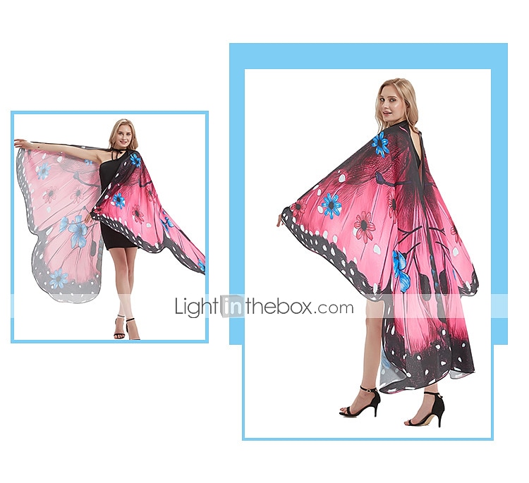 Schmetterling Faschingskostüme Cosplay Kostüm Flügel Umhang Erwachsene Damen Cosplay Halloween Karneval Einfaches Karnevalskostüm 2025 - $25.99 –P5