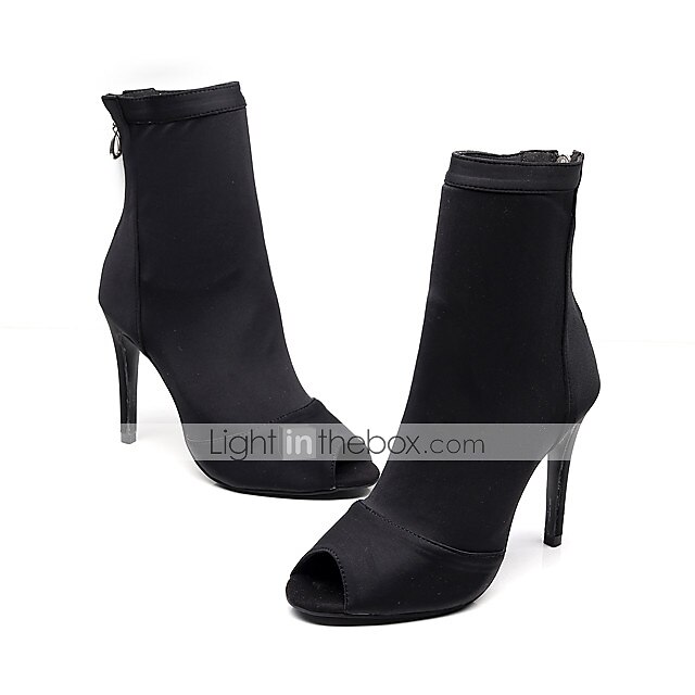 kvinnors svarta peep-toe-dansskor med stilettklackar - eleganta prestandaskor för balsal och latindans 2026 - $59.99 –P7
