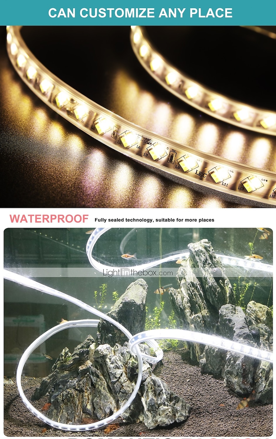 2025年 2メートル 5メートル 10メートル フレキシブルＬＥＤライトストリップ 120 LED 5630 SMD 1セット 温白色 RGB ホワイト 防水 パーティー 220-240 V  コレクション – $23.99 –P11