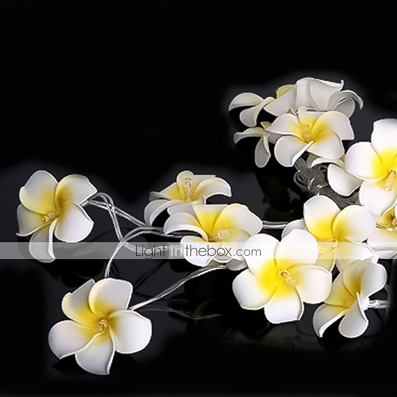 3m 20 led frangipani blomsterslyngelys, eventyrlys krans for julehjem, bryllup og festdekor, utendørs kransbelysning 2025 - $22.99 –P6