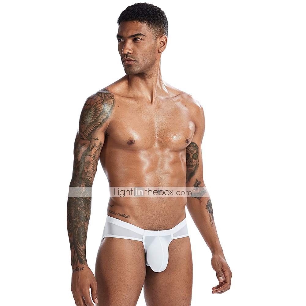 Men's 1pack Briefs Basic Polyester Nylon Low Waist EU / US Size Black White 2025 - $6.99 –P2