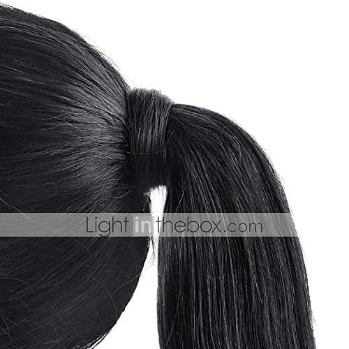 extensii de coadă de ponei clemă de păr uman real în 16 inci 65g jet negru culoare dreaptă cordon cordonat în jurul ponytail piesa de păr remy păr uman pentru femei&amp; # 40; 16 "-65g, jet negru # 2025 - $10.49 –P5