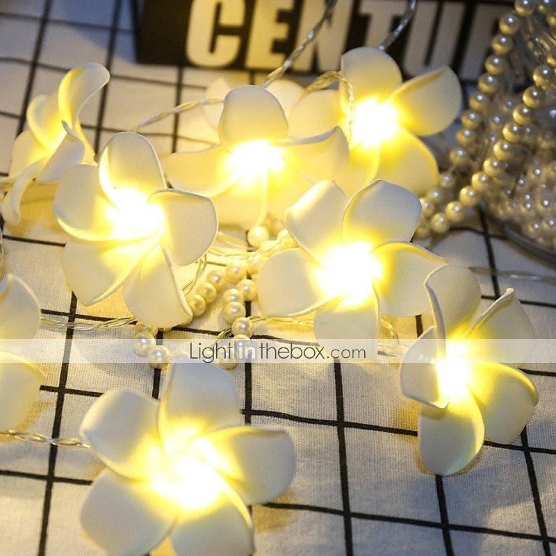 3m 20 led frangipani blomsterslyngelys, eventyrlys krans for julehjem, bryllup og festdekor, utendørs kransbelysning 2025 - $22.99 –P3