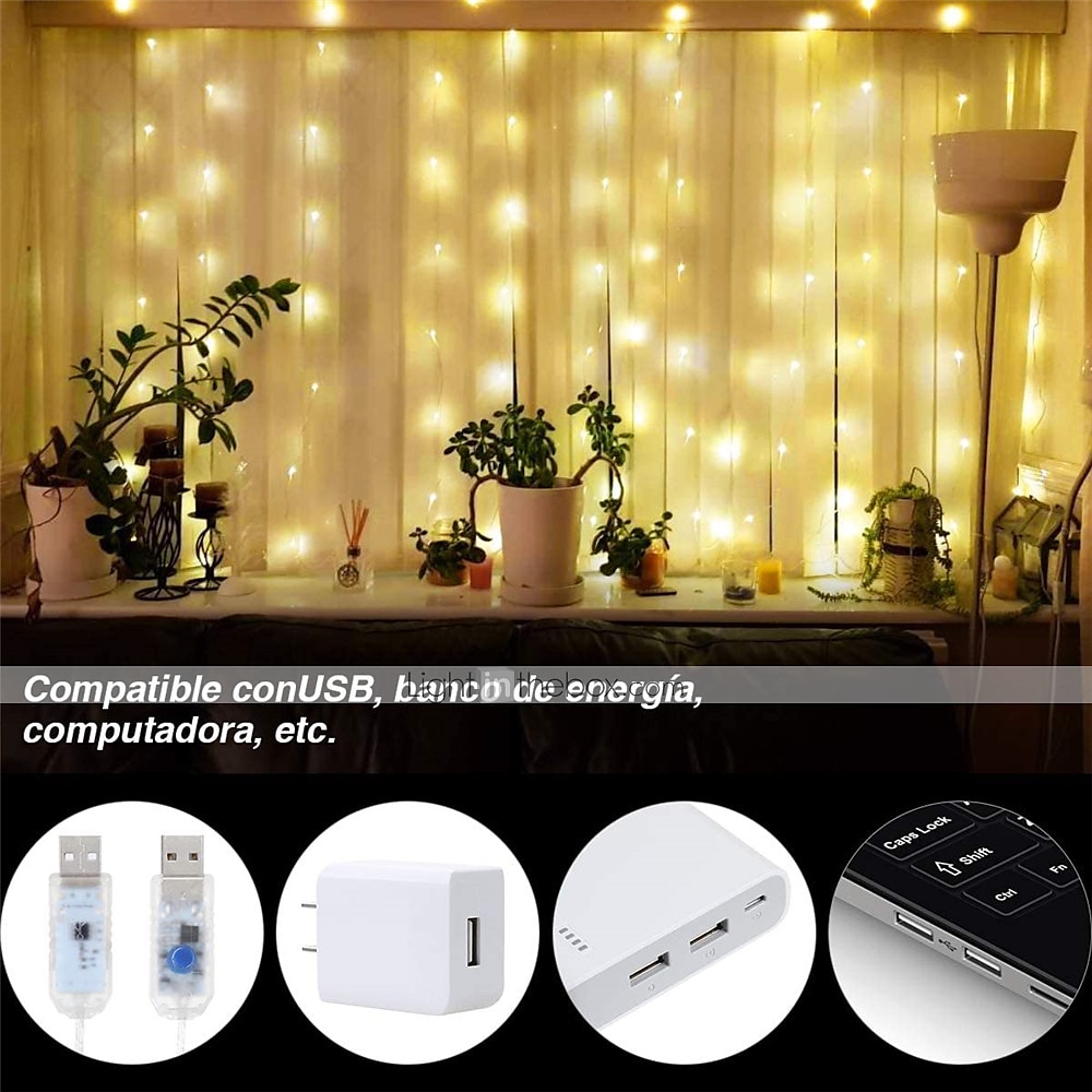 300 LEDs Curtain String Lights with Remote Control 3x3M Christmas Décor Lights for Christmas New Year's Curtain Window Roof String Lights 2025 - $29.99 –P5