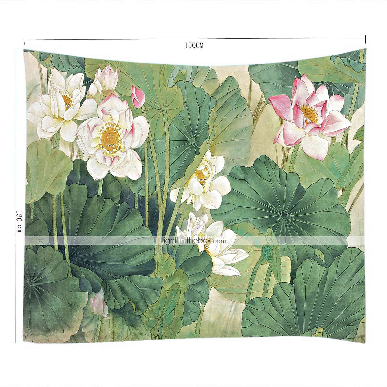 рисованный лотос цифровой печатный гобелен декор стены искусство скатерти покрывало одеяло для пикника пляжные гобелены красочные спальни холл общежитие гостиная висит 2025 - $17.99 –P9