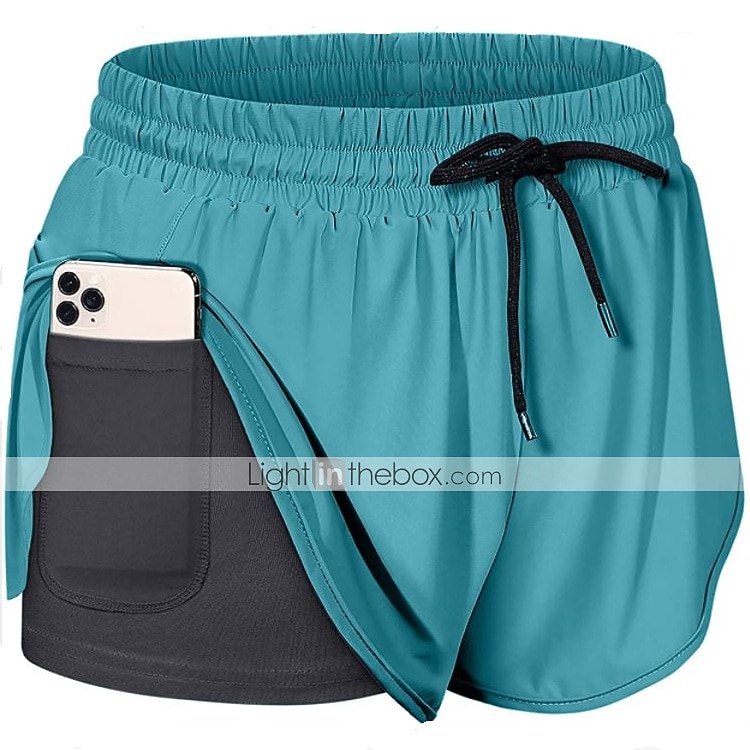 Femme Short Running Course Shorts de Gym Shorts de Yoga 2 en 1 avec poche téléphone Doublure Bas Athlétique Automne Respirable Séchage rapide Doux Yoga Aptitude Exercice Physique Tenue de sport de 2025 ? $12.99 –P13