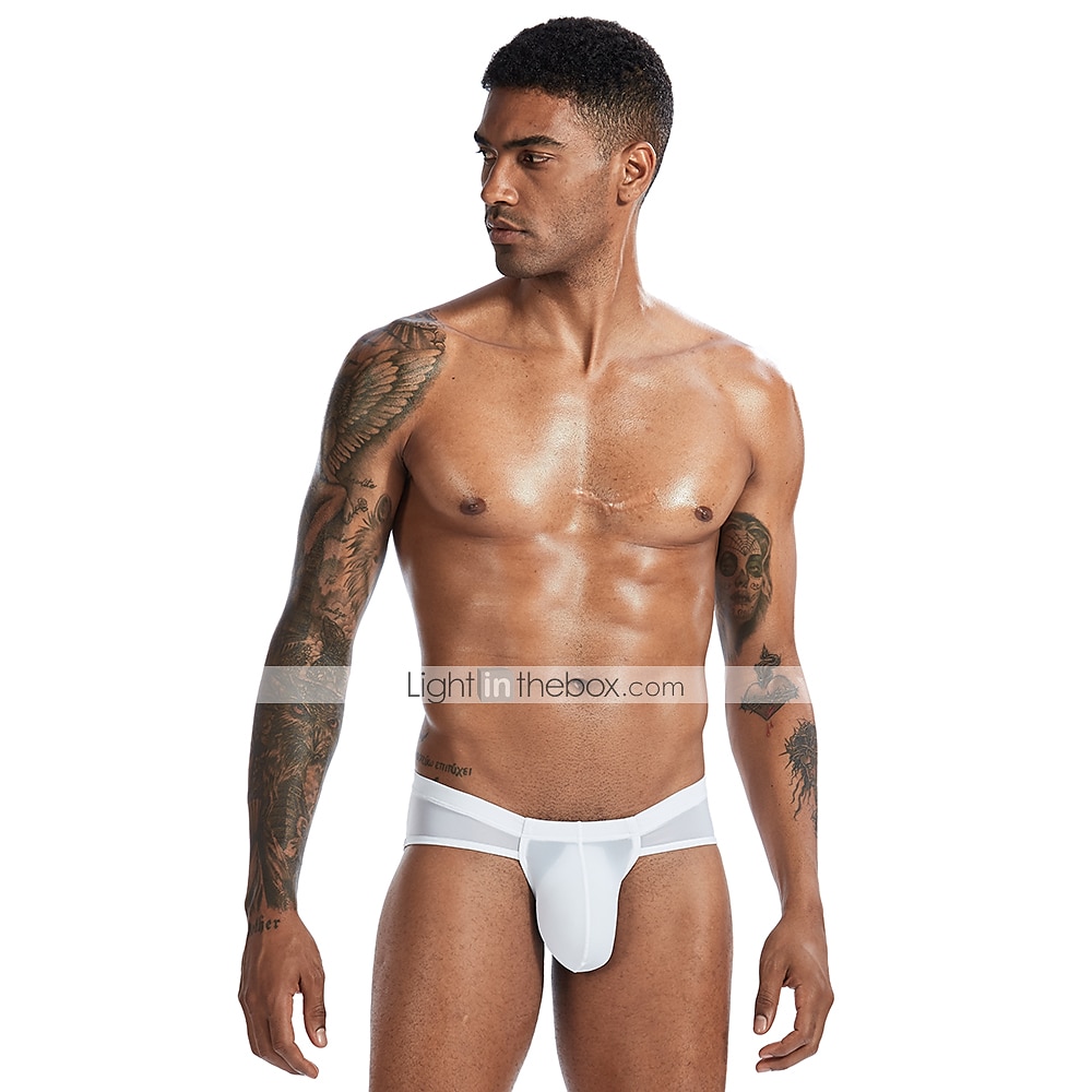 Men's 1pack Briefs Basic Polyester Nylon Low Waist EU / US Size Black White 2025 - $6.99 –P10