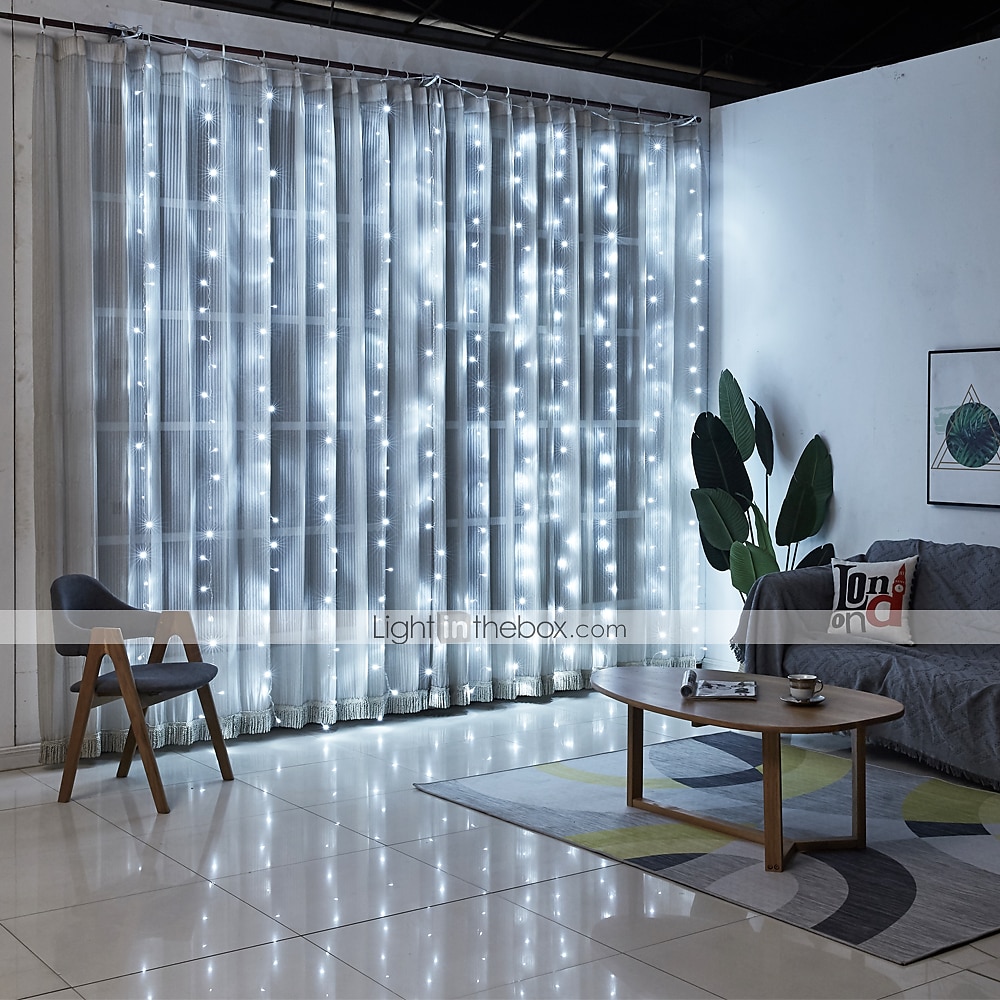 nuntă elegantă petrecere de recepție 3mx3m 3mx2m usb led cortină șir lumini cu telecomandă lumini cu zâne Anul Nou Crăciun Ziua Îndrăgostiților nuntă în aer liber decorarea casei 2025 - $16.99 –P3