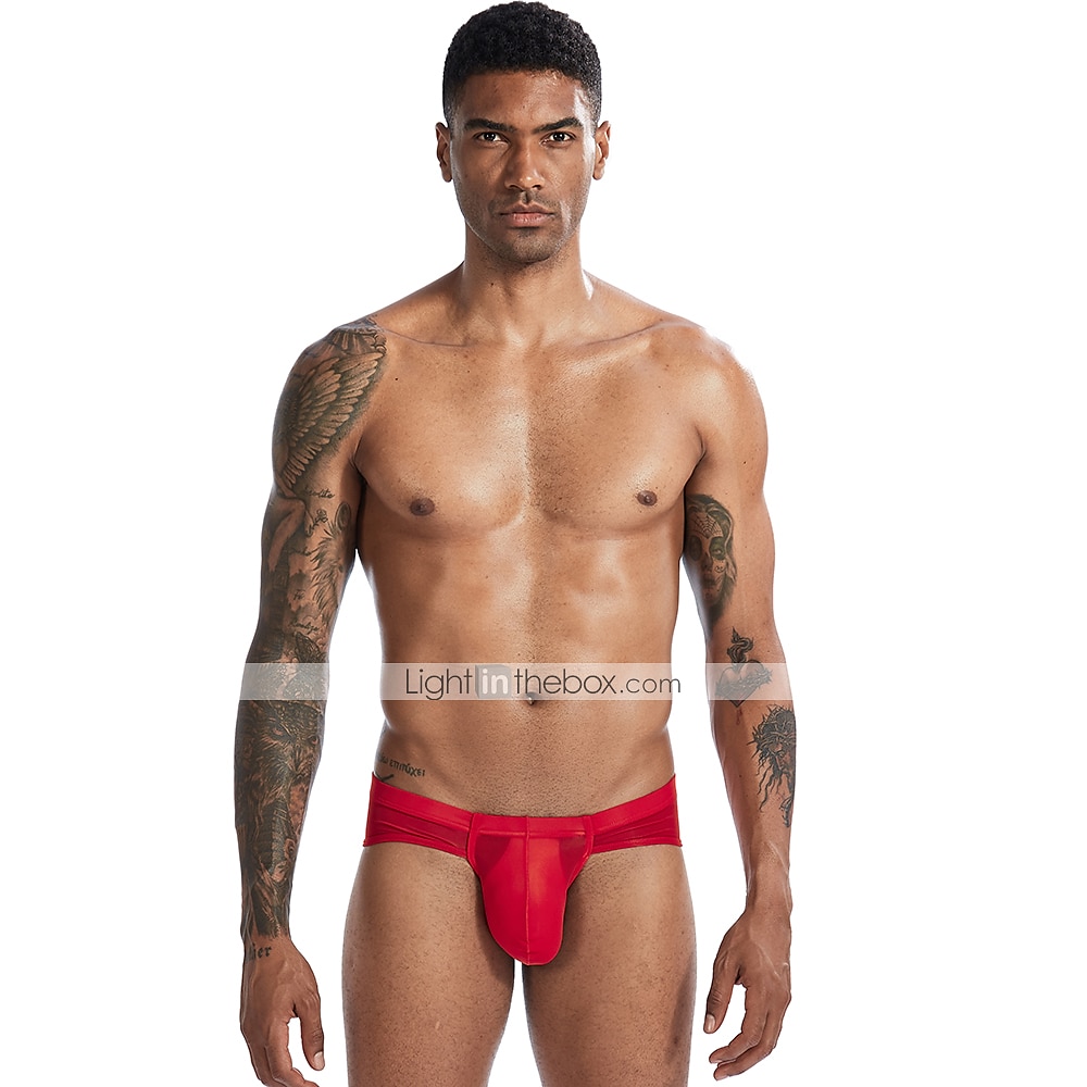 Men's 1pack Briefs Basic Polyester Nylon Low Waist EU / US Size Black White 2025 - $6.99 –P5
