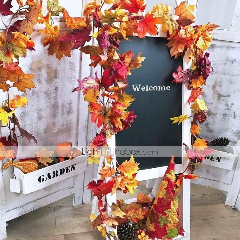1.7M 20 LEDs Fall Maple Leaf Rattan LED String Lights, Thanksgiving Harvest Autumn Festival Decorative Lights (Battery Not Included) for Halloween Holiday Party, Garden 2/5pcs 2025 - $22.99 –P6