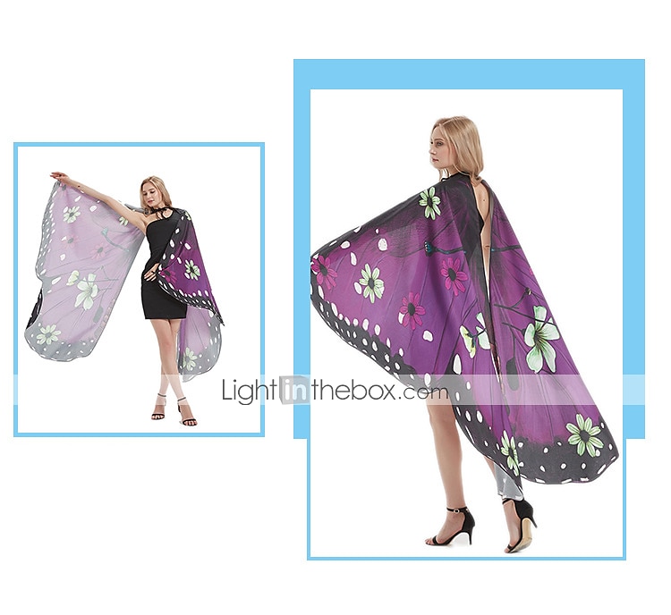 Schmetterling Faschingskostüme Cosplay Kostüm Flügel Umhang Erwachsene Damen Cosplay Halloween Karneval Einfaches Karnevalskostüm 2025 - $25.99 –P6