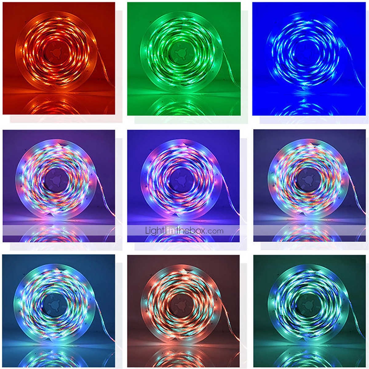 Tira de luces led de 32,8 pies, 10m, rgb, smd, 5050, 30led/m, 2835, 60/m, resistente al agua que cambia de color, para decoración de retroiluminación de fiestas en el hogar 2026 - $16.29 –P1