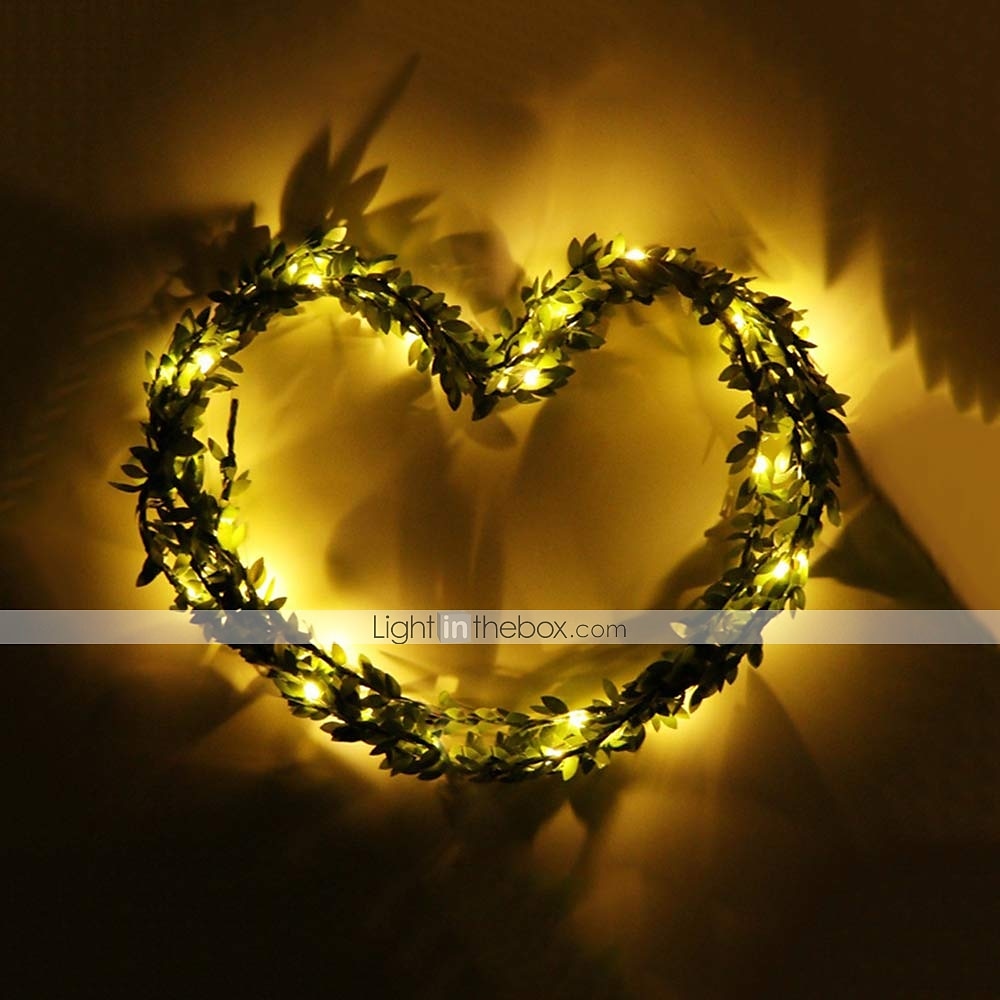 elegáns esküvői fogadás buli 5m 50 led zöld levelek girland led zsinór lámpák 2db 1db elemes tündérfény esküvői karácsonyi bankett kerti ünnep beltéri dekoráció 2025 - $16.99 –P2
