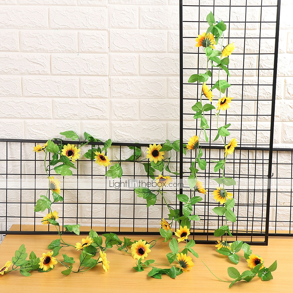 led 2.4m girassol artificial guirlanda seda flores falsas folhas de hera plantas decoração de casa grinalda de flores 240cm/98“, flores falsas para arco de casamento decoração de festa em casa de 2026 por $15.99 –P6