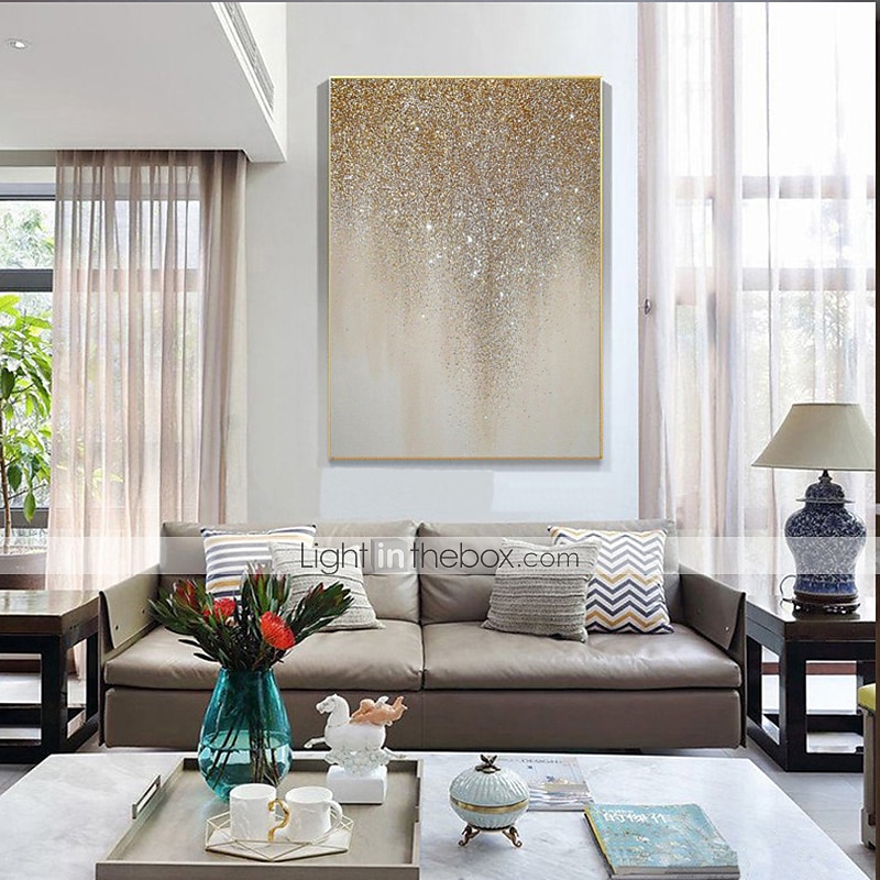 argento dorato cielo stellato pittura a olio astratta 100% fatto a mano dipinto a mano arte della parete su tela decorazione della casa arredamento tela arrotolata senza cornice non allungata del 2025 a $97.99 –P6