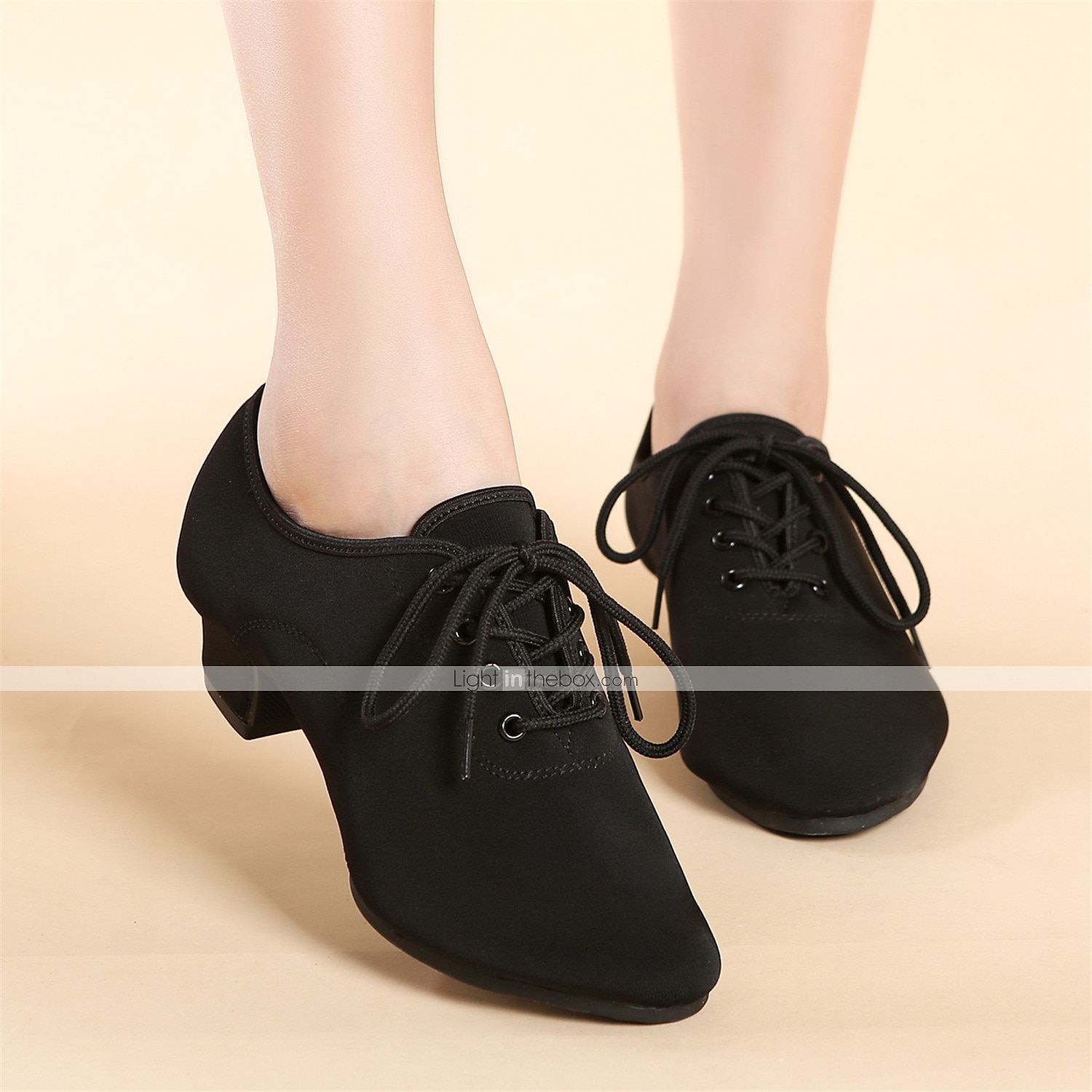 Classic Black Lace-Up Dance Shoes for Women - Comfortable Ballroom and Latin Dance Heels 2025 - $32.99 –P3