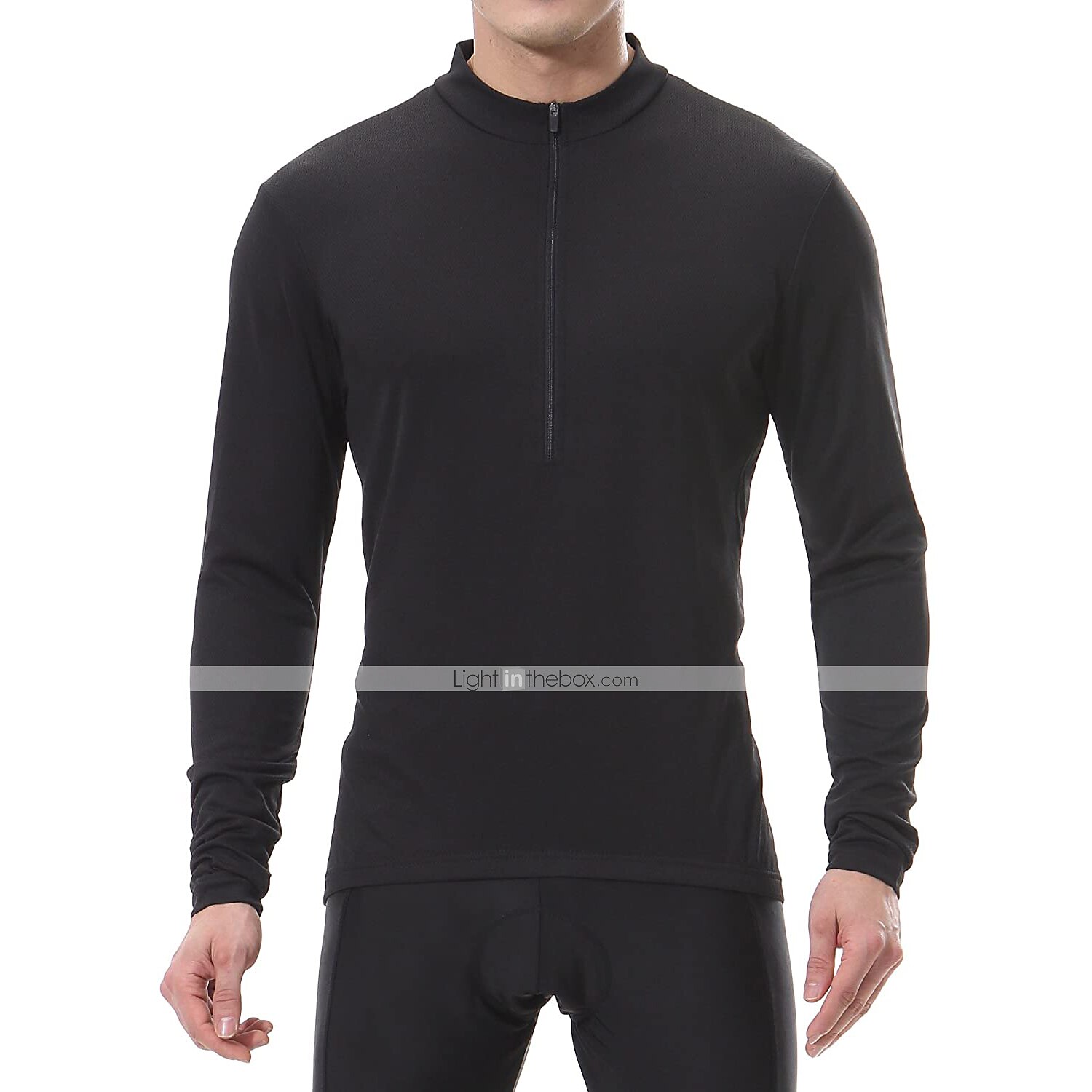 Menu0027s Long Sleeve Cycling Jersey with 3 Rear Pockets Polyester 