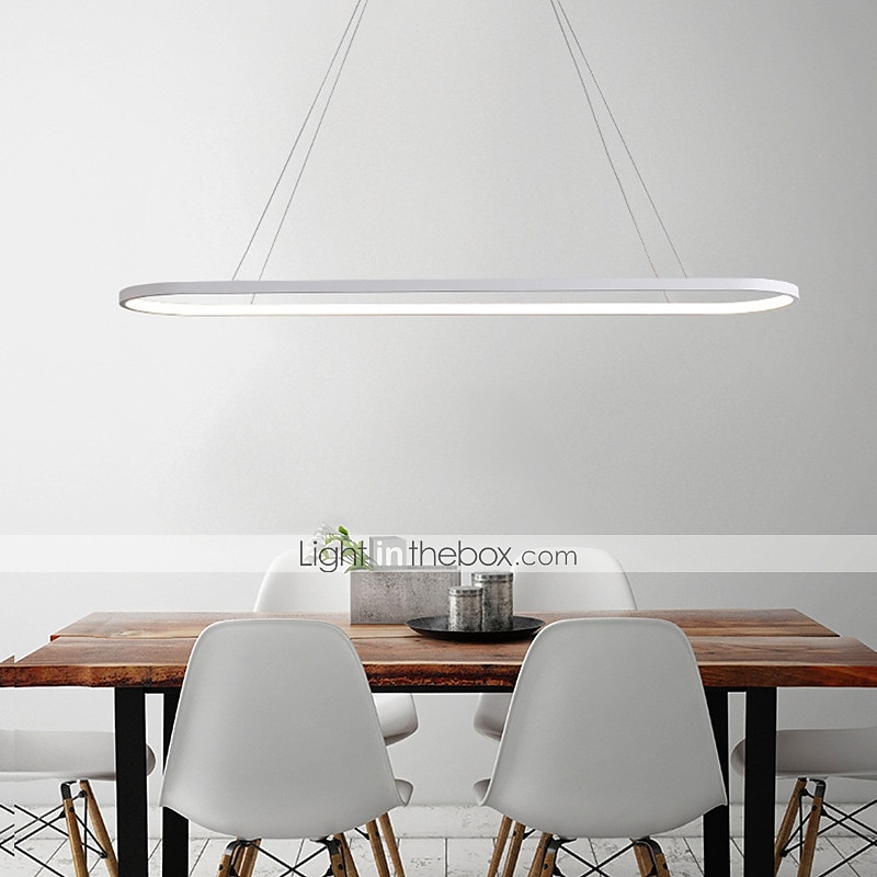 Lampadario a sospensione ovale a led 69cm moderno semplice in alluminio appeso a isola illuminazione 36w per sala da pranzo ristorante conferenza bar caffetteria lampadario del 2025 a $185.99 –P10