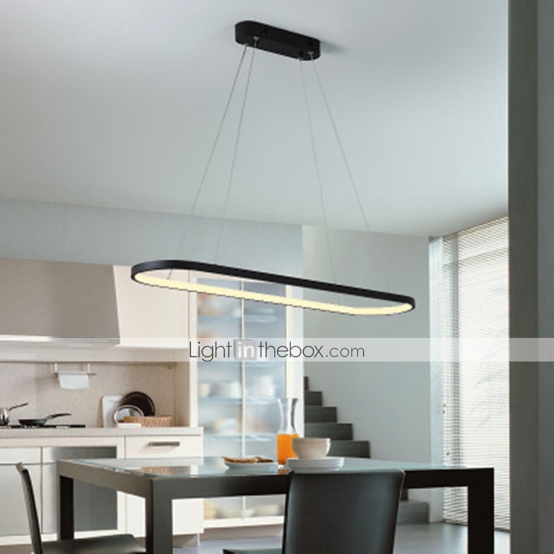 Lampadario a sospensione ovale a led 69cm moderno semplice in alluminio appeso a isola illuminazione 36w per sala da pranzo ristorante conferenza bar caffetteria lampadario del 2025 a $185.99 –P11