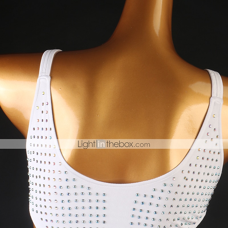 dans salsa rochie de dans latin perle ciucuri cu franjuri cristale / strasuri antrenament femei performanță fără mâneci spandex înalt 2025 - $99.99 –P2