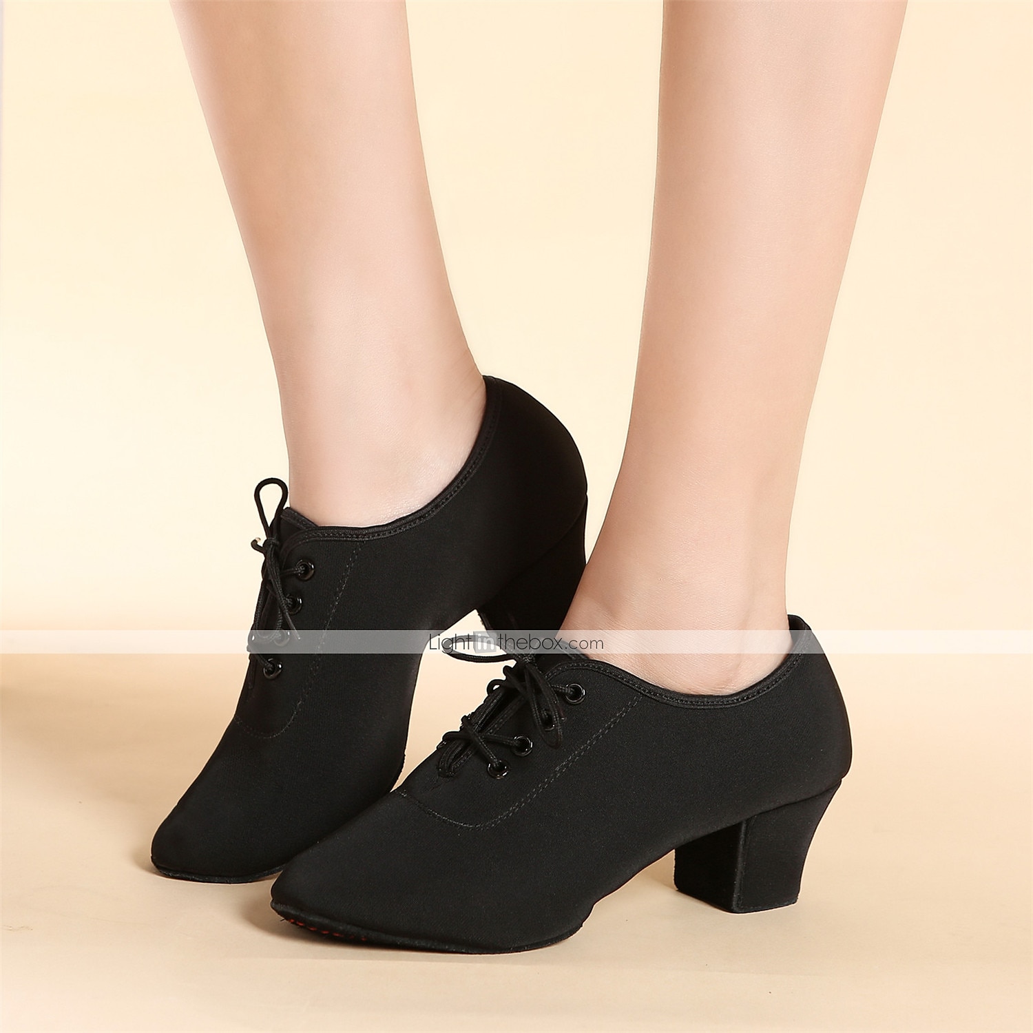 Classic Black Lace-Up Dance Shoes for Women - Comfortable Ballroom and Latin Dance Heels 2025 - $32.99 –P2