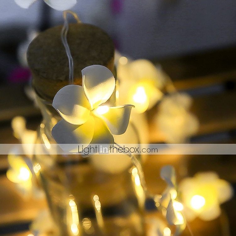 3m 20 led frangipani blomsterslyngelys, eventyrlys krans for julehjem, bryllup og festdekor, utendørs kransbelysning 2025 - $22.99 –P5