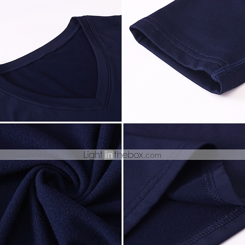 Муж. Компрессионная футболка Футболка для бега Длинный рукав Футболка Футболка Атлетический Одежда для спорта и отдыха Осень V-образный вырез Однотонный Спандекс Флис 2026 - $15.49 –P8