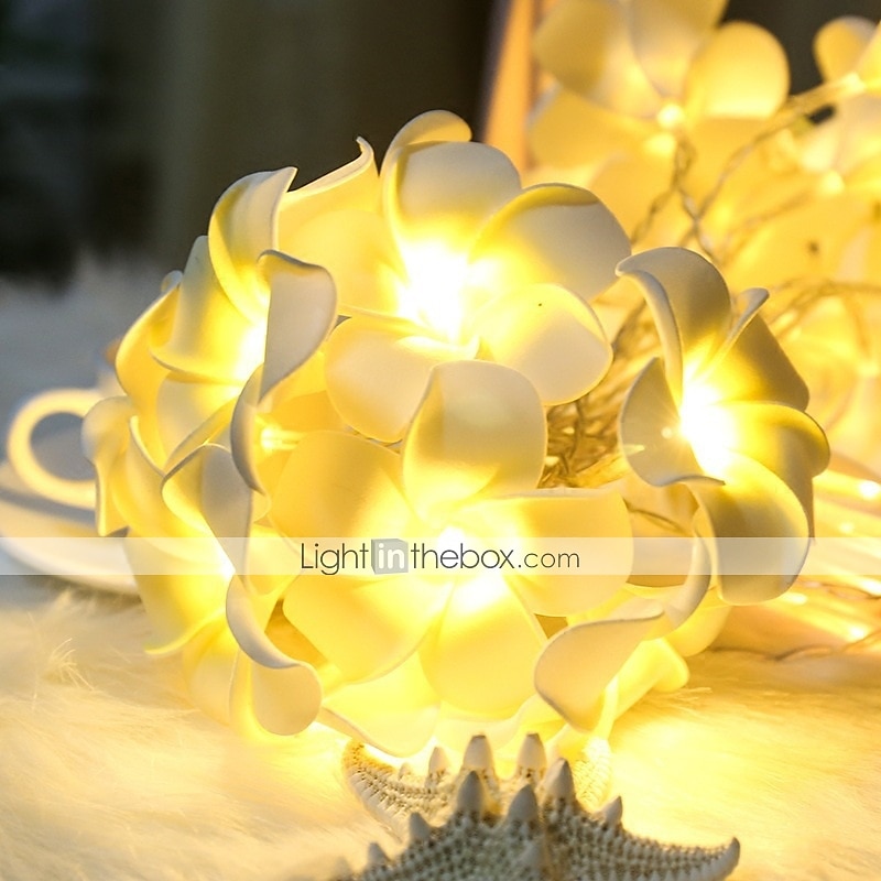 3m 20 led frangipani blomsterslyngelys, eventyrlys krans for julehjem, bryllup og festdekor, utendørs kransbelysning 2025 - $22.99 –P7