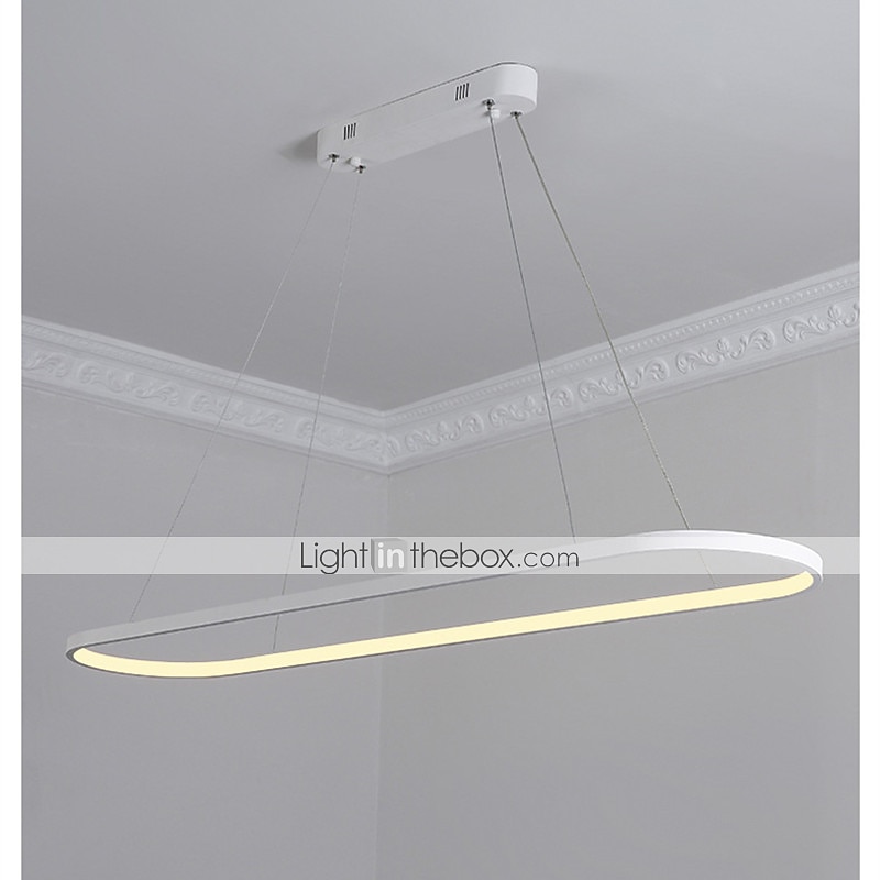 Lampadario a sospensione ovale a led 69cm moderno semplice in alluminio appeso a isola illuminazione 36w per sala da pranzo ristorante conferenza bar caffetteria lampadario del 2025 a $185.99 –P9
