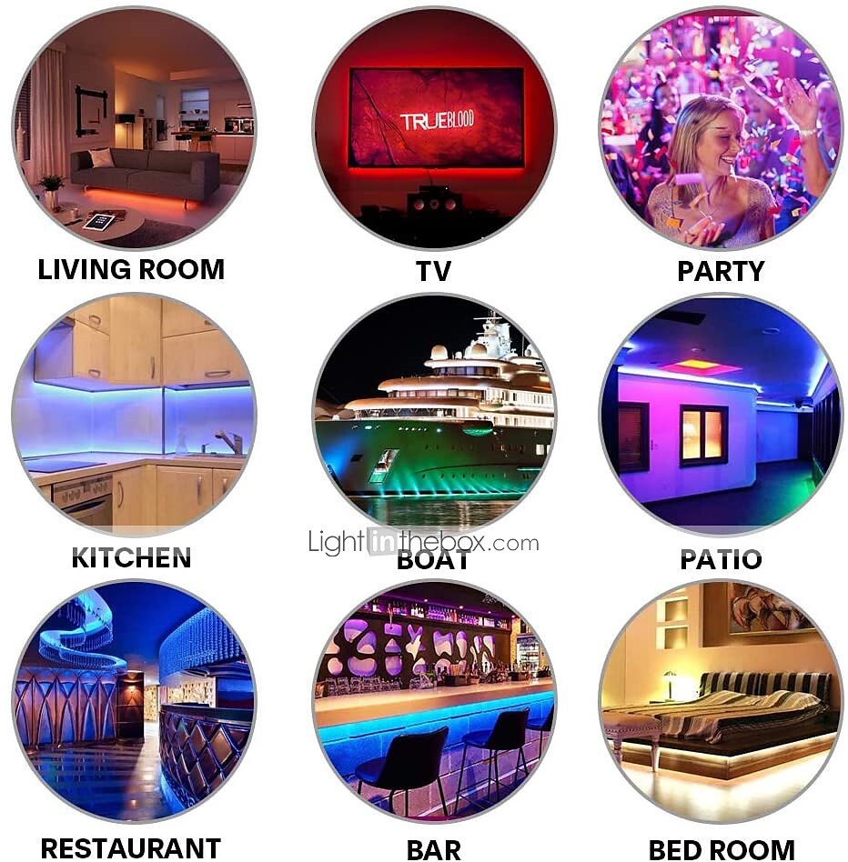 LED Strip Lights Smart Lights 5M 10M Light Sets RGB Tiktok Lights 150 300 LEDs SMD5050 10mm 1Set Mounting Bracket 1 set RGB APP Control Self-adhesive 12V 2025 - $25.99 –P10