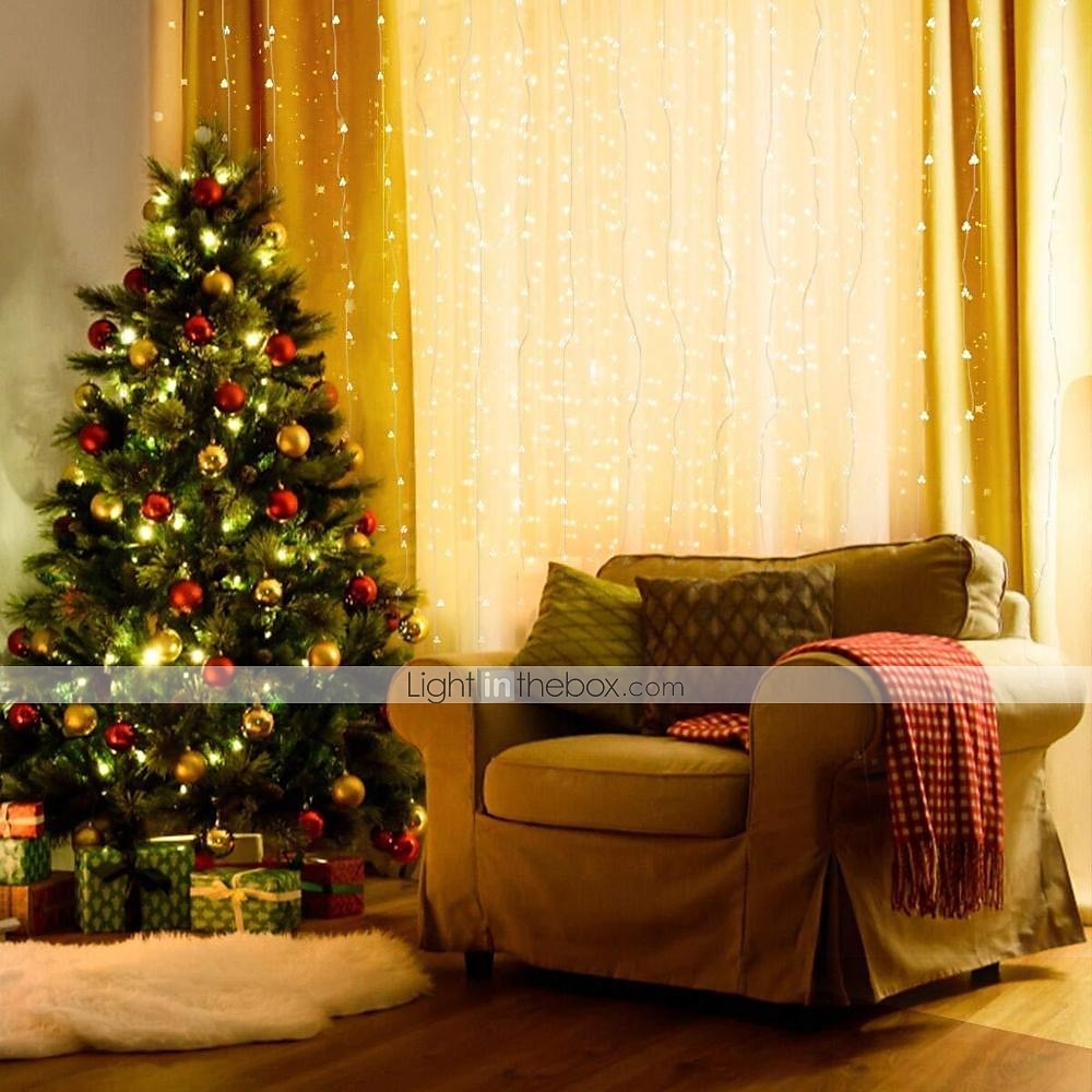 nuntă elegantă petrecere de recepție 3mx3m 3mx2m usb led cortină șir lumini cu telecomandă lumini cu zâne Anul Nou Crăciun Ziua Îndrăgostiților nuntă în aer liber decorarea casei 2025 - $16.99 –P5