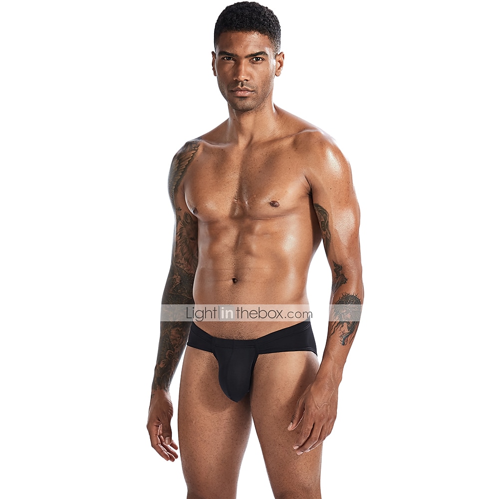 Men's 1pack Briefs Basic Polyester Nylon Low Waist EU / US Size Black White 2025 - $6.99 –P13