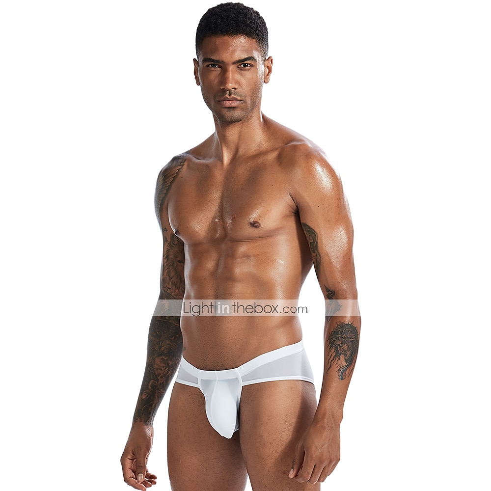 Men's 1pack Briefs Basic Polyester Nylon Low Waist EU / US Size Black White 2025 - $6.99 –P3
