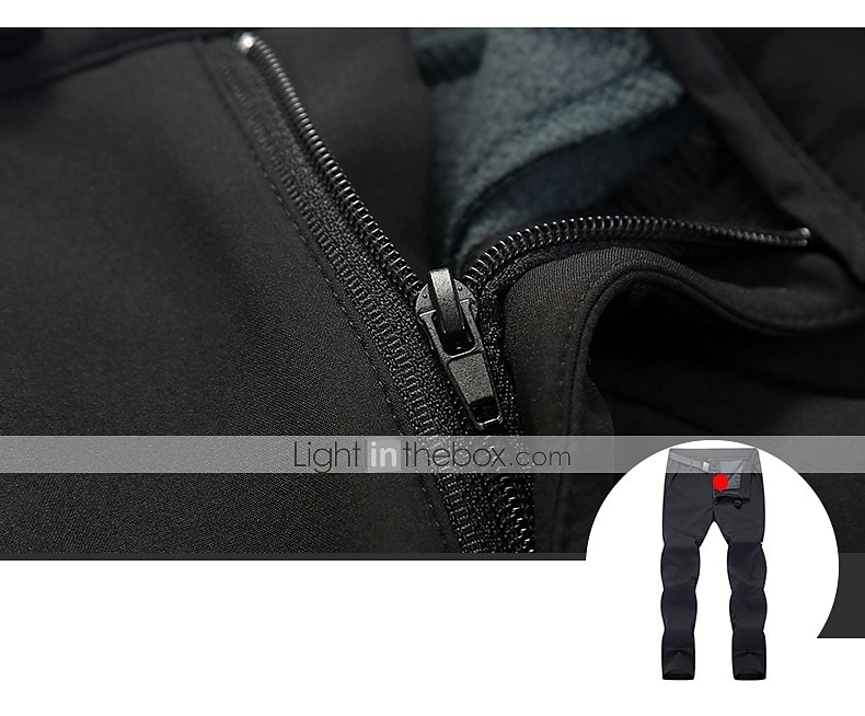 Herren Wanderhose Wanderhosen Fleece-gefütterte Hose Softshellhosen Winter Außen Weite Passform warm halten Wasserdicht Windundurchlässig Fleece-Futter Hosen / Regenhose Unten Schwarz Grau Vlies 2025 - $23.99 –P7