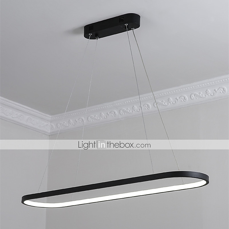 Lampadario a sospensione ovale a led 69cm moderno semplice in alluminio appeso a isola illuminazione 36w per sala da pranzo ristorante conferenza bar caffetteria lampadario del 2025 a $185.99 –P12