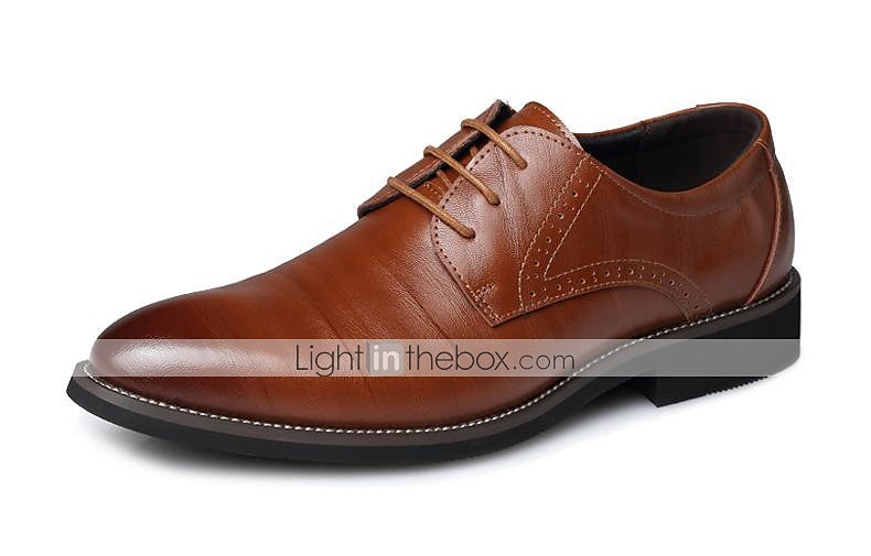 Homme Oxfords Chaussures derby Chaussures habillées Entreprise Classique du quotidien Bureau et carrière Soirée & Evénement Cuir Preuve de l'usure Lacet Noir Jaune Bleu Printemps Automne de 2025 ? $54.99 –P9