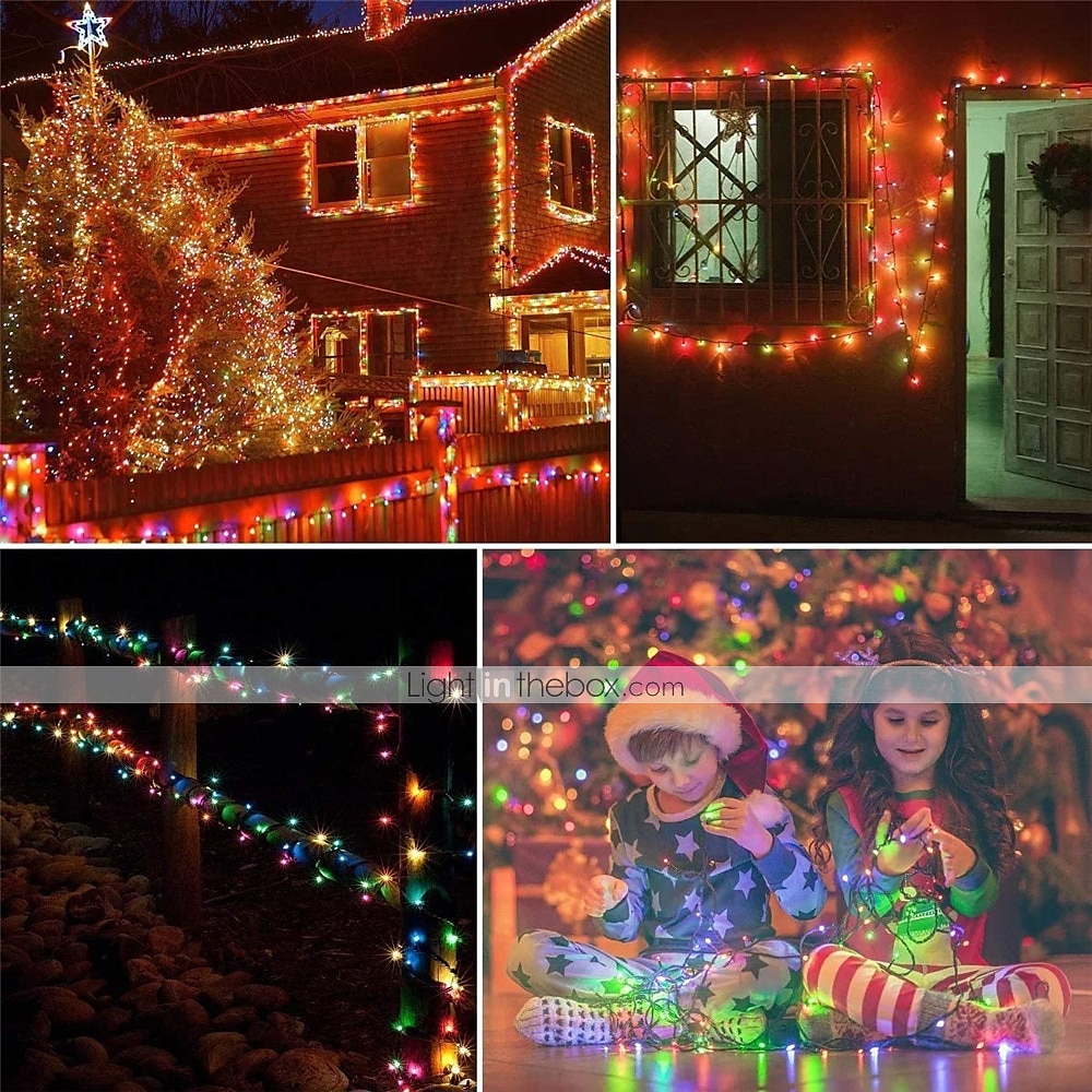 led lichtslingers 800 leds 400 leds 300 leds 200 leds 100 leds plug in lichtslingers 8 modi waterdicht binnen buiten kerstboom bruiloftsfeest slaapkamer decoraties eu stekker 220-240v en ons stekker 2025 - $15.99 –P8