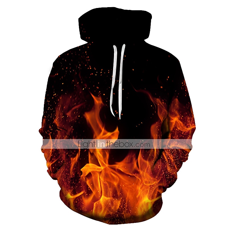 Homens Gráfico Labareda Moletom Moletons Moletom Manga Longa Moletom com capuz Com Capuz Festa Impressão 3D Bandagem Final de semana Azul Fúcsia Designer de 2025 por $29.99 –P4
