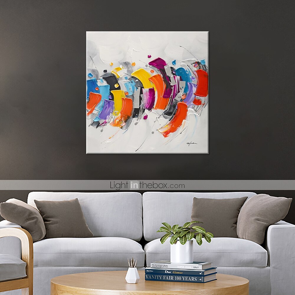 Oil Painting Hand Painted Square Abstract Modern Rolled Canvas (No Frame) 2026 - $74.99 –P3