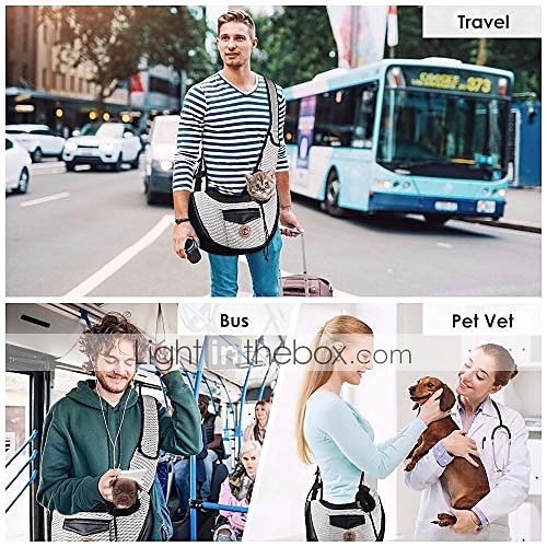 husdjurssele, små husdjur valphund kattesele bärväska handsfree med justerbar vadderad rem frampåse enkel axelväska bärväska för utomhusvandring (grå) 2025 - $50.99 –P5