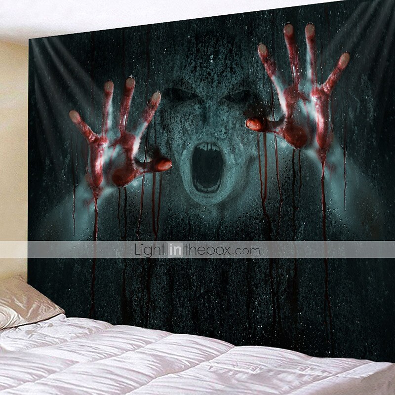 halloween koristeet hirviö loma seinä tapetti taide sisustus peitto verho piknik pöytäliina riippuva koti makuuhuone olohuone asuntolan sisustus psykedeelinen verinen käsi zombie kummittelee pelottava 2025 - $13.99 –P3