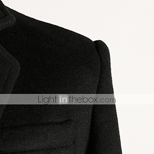 Men's Winter Coat Wool Coat Overcoat Outdoor Work Fall & Winter Wool Outerwear Clothing Apparel Basic Solid Colored Shirt Collar Single Breasted 2025 - $113.99 –P3