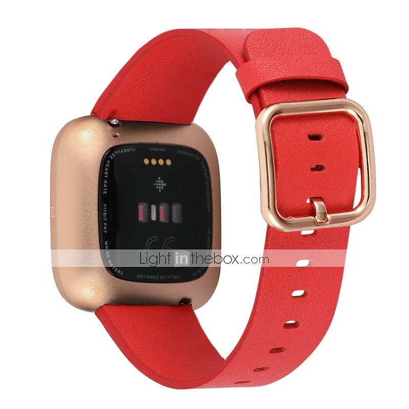 צפו בנד ל פיטביט Versa 2 / Versa Lite / Versa SE / Versa עור אמיתי תַחֲלִיף רצועה שחרור מהיר מתכוונן צמיד 2025 - $18.99 –P10