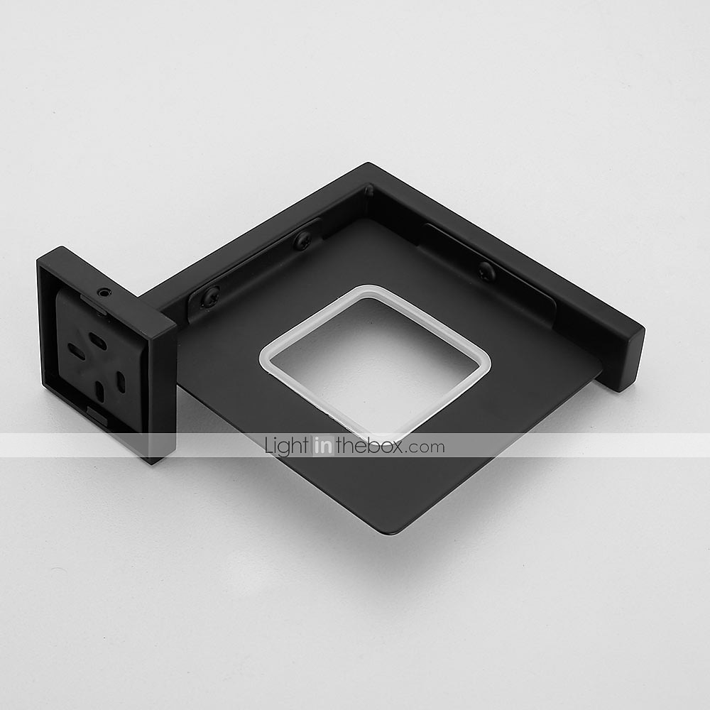 suport sapun inox si abs cu tava de sticla montata pe perete baie 1buc finisaje vopsite, crom galvanizat si periat 2025 - $47.99 –P9
