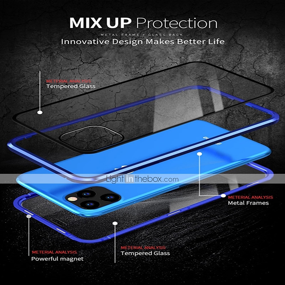 Magnetic Metal Frame Tempered Glass Case for iPhone 16e 16 15 Pro Max Plus 14 13 12 11 Pro Max Mini X XR XS Max 8 7 Plus – Full Body Clear Cover Shockproof Anti-Fall Design 2025 - $17.99 –P6
