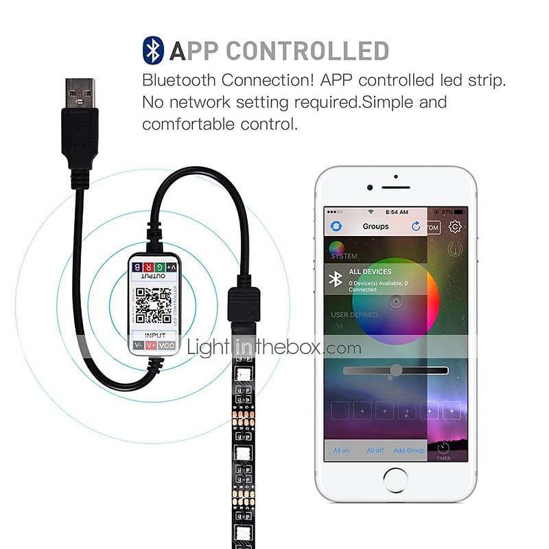 LED Strip Lights APP Music Sync Control Set 5V USB 5050 SMD RGB Bluetooth TV Backlight Waterproof 2025 - $14.49 –P1