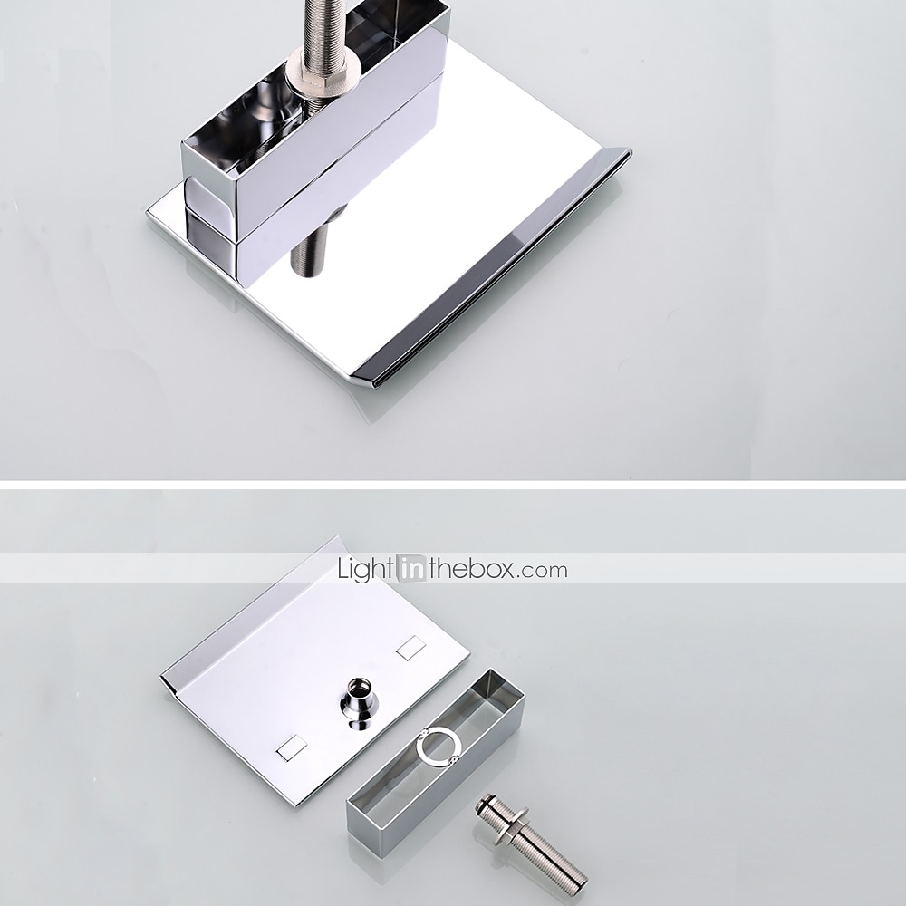 grifo de la bañera - grifos mezcladores de ducha de baño de válvula de cerámica de bañera romana galvanizada contemporánea 2025 - $372.59 -P8