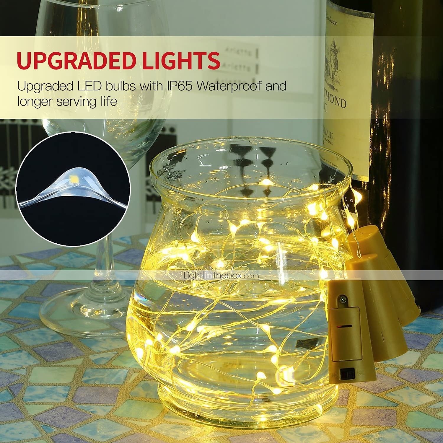 1/2/6/10pcs LED Wine Bottle String Lights 2m 20LEDs with Cork Warm White White Multi Color Red Blue Waterproof Fairy Lights Christmas Wedding Decoration Batteries Powered 2025 - GBP £8.23 –P15