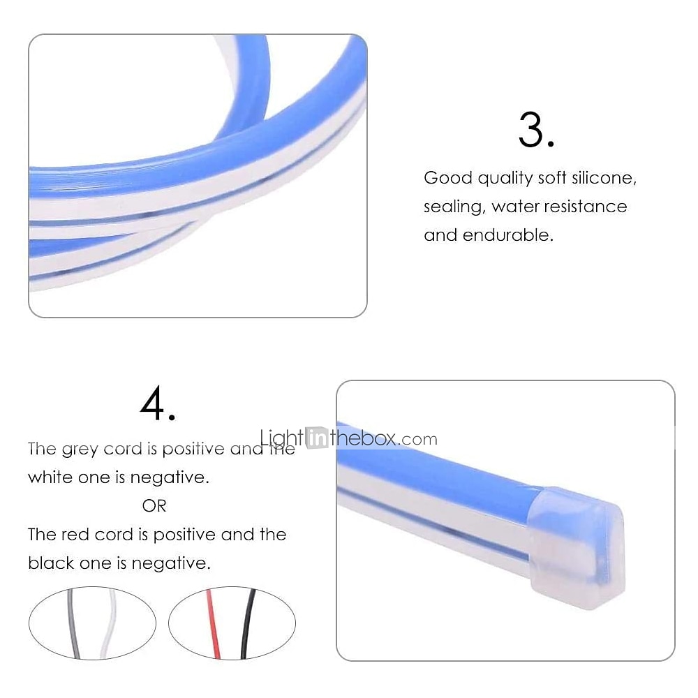 3~5m 9.8~16.4ft Multicolor Flexible Neon LED Strip Rope Lights 120 LEDs / Meter 2835 SMD IP65 Waterproof Flexible with DC12V Power adapter for Outdoor Party Home Decoration 2025 - $32.99 –P3